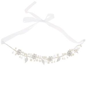 New Pearl & Flower Headpiece Wedding By His & Hers